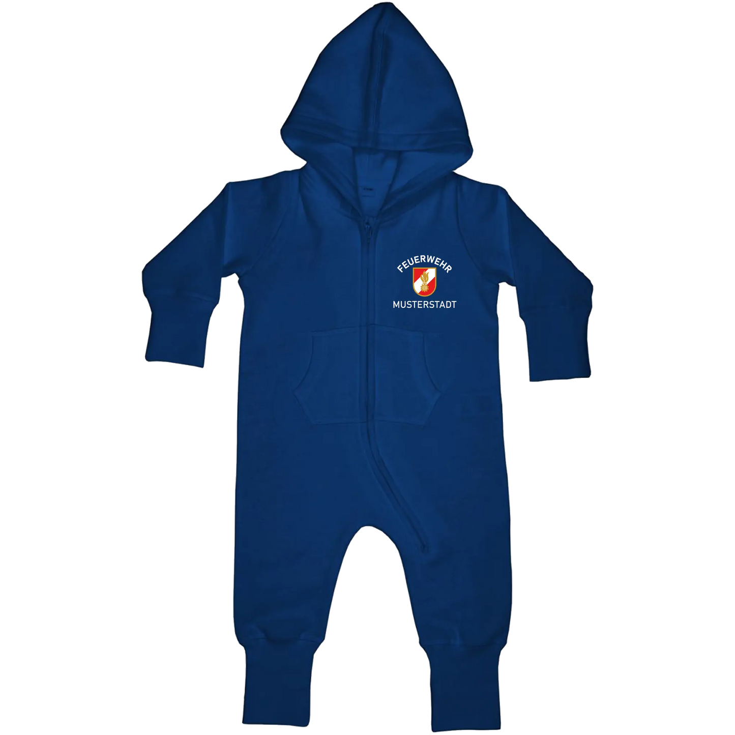 Feuerwehr Baby Strampler | Feuerwehrdesign mit Kapuze