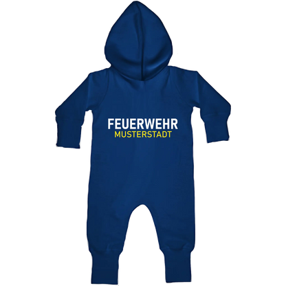 Feuerwehr Baby Strampler | Feuerwehrdesign mit Kapuze