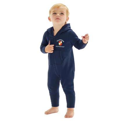 Feuerwehr Baby Strampler | Feuerwehrdesign mit Kapuze