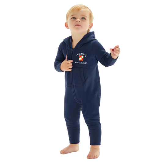 Feuerwehr Baby Strampler | Feuerwehrdesign mit Kapuze