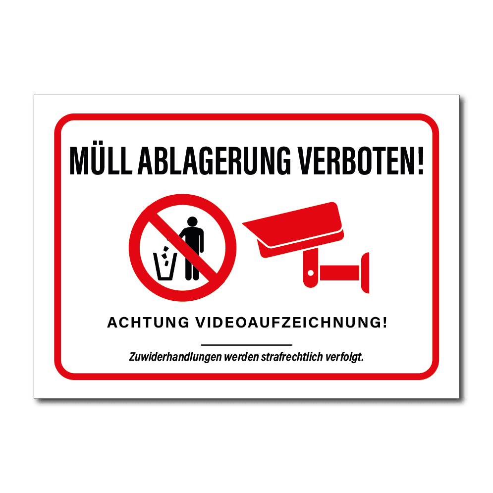 Müllablagerung Verboten Schild - Folienwerk Spanner Shop