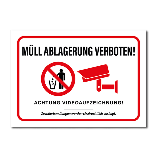 Müllablagerung Verboten Schild - Folienwerk Spanner Shop