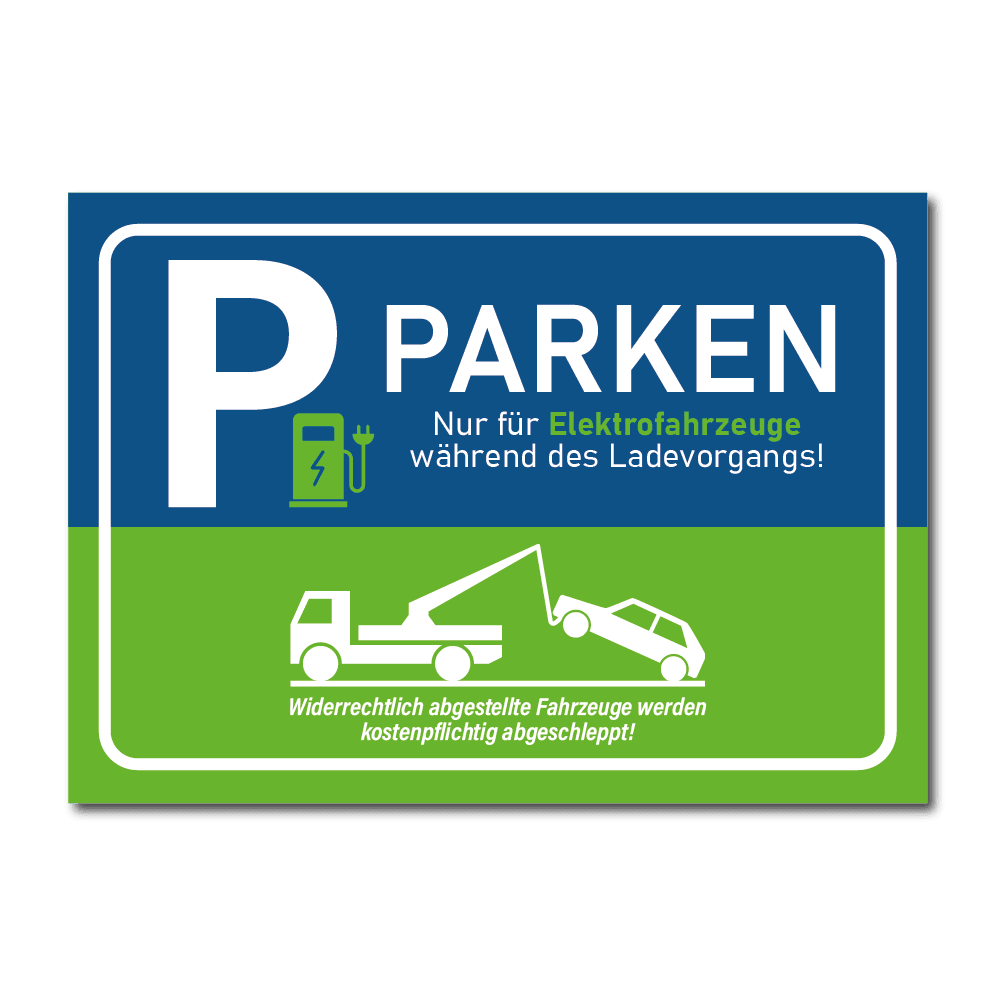 Parken nur für Elektrofahrzeuge Schild - Folienwerk Spanner Shop