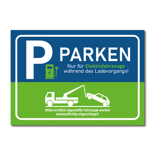 Parken nur für Elektrofahrzeuge Schild - Folienwerk Spanner Shop